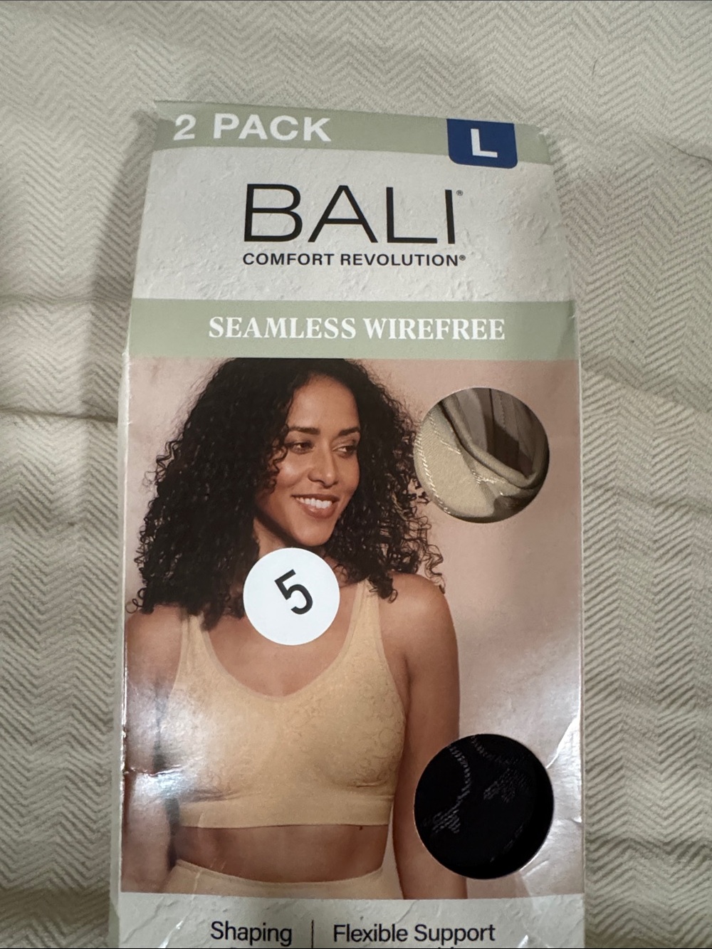 Bali Seamless Wirefree Bra 2-Pack - Beige and Black